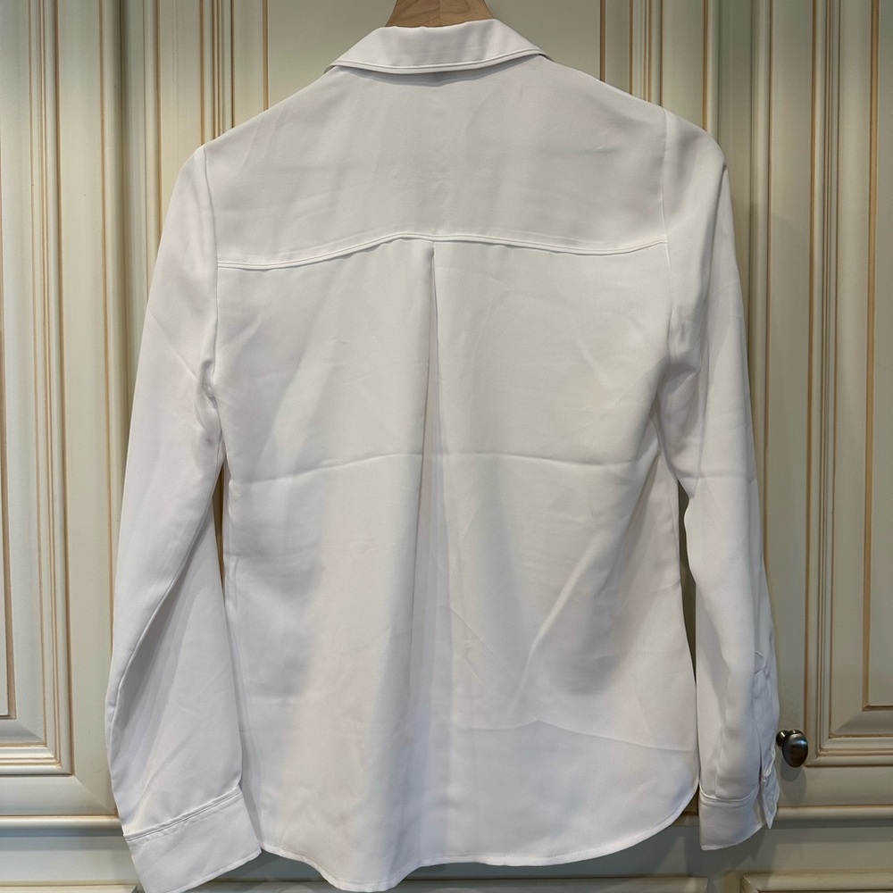 Express White Collared Button-Front Shirt - image 3